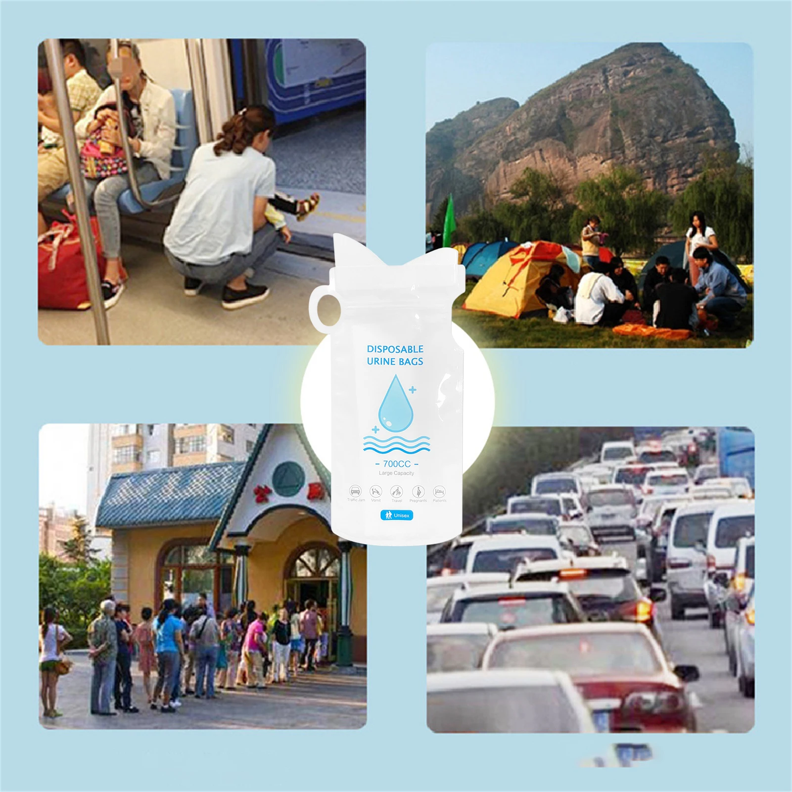 Портативные аварийные мочеприемники 700CC походные мини-туалет сумки для мужчин