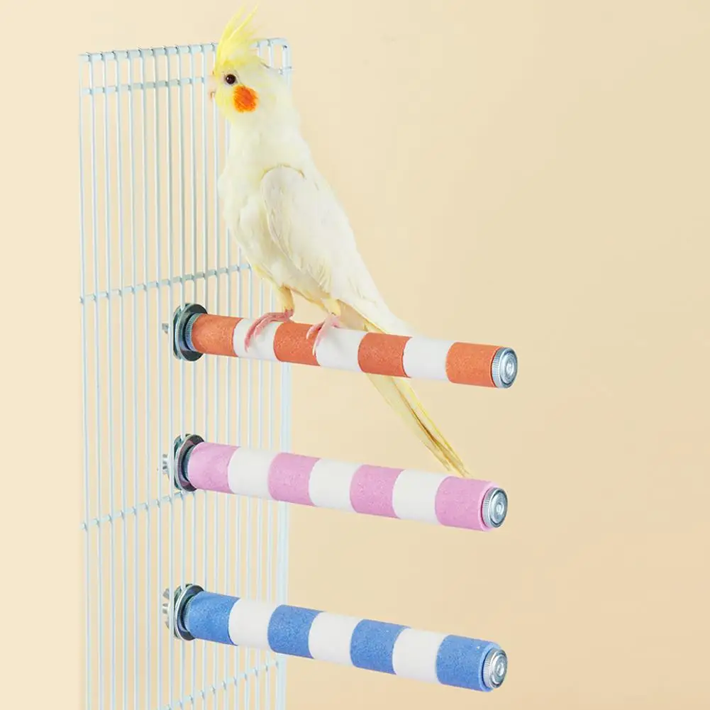 

Bird Perchs Bird Stand Toy Bird Cage Accessories Natural Colorful Perch Platform Paw Grinding Stick for Parakeets
