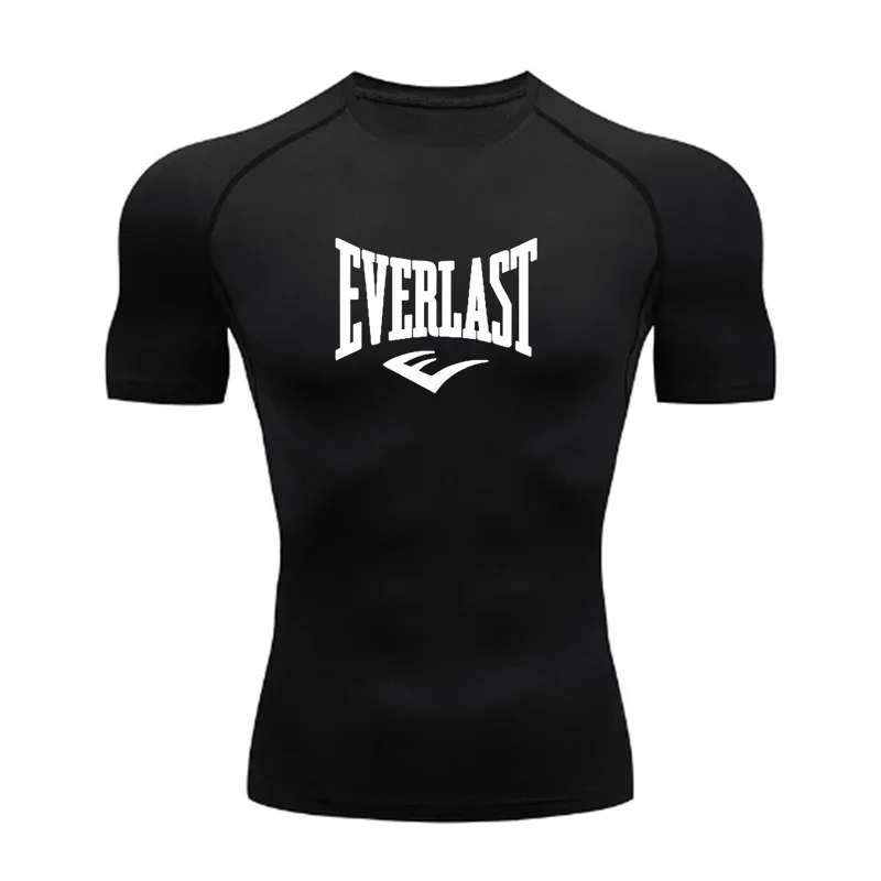Фото EVERLAST Мужская компрессионная футболка с длинными рукавами, защита от солнца, вторая кожа, бег, фитнес, защита от рашпин, тренировочная одежда №1