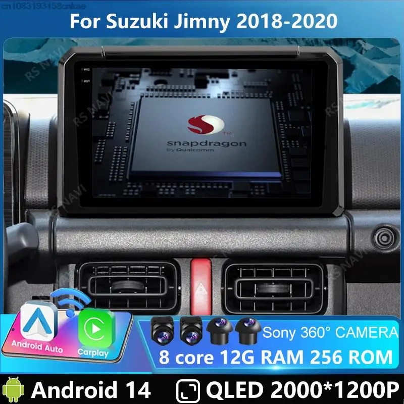 Автомобильный радиоприемник Carplay на Android 14 для Suzuki Jimny 2018 2019 2020 с навигацией GPS