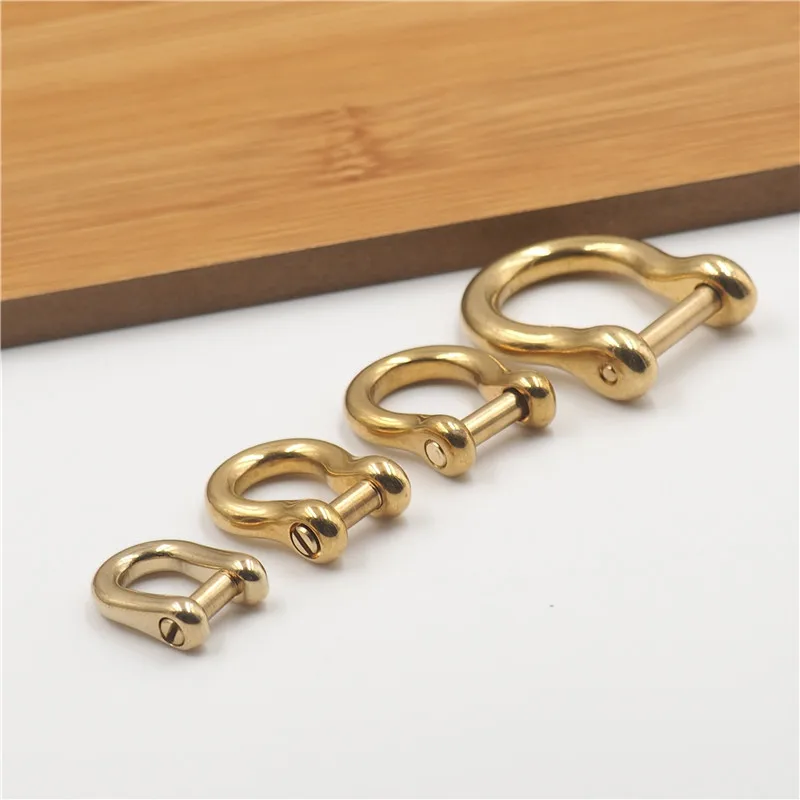Латунные D-образные кольца-пряжки 1 шт. 9/15 мм съемная винтовая металлическая
