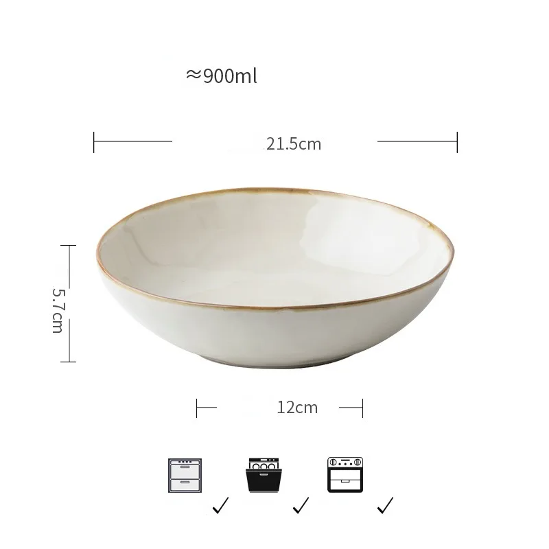 Фарфоровая суповая миска 8 5 дюйма Глубокая Тарелка для рамен и лапши в