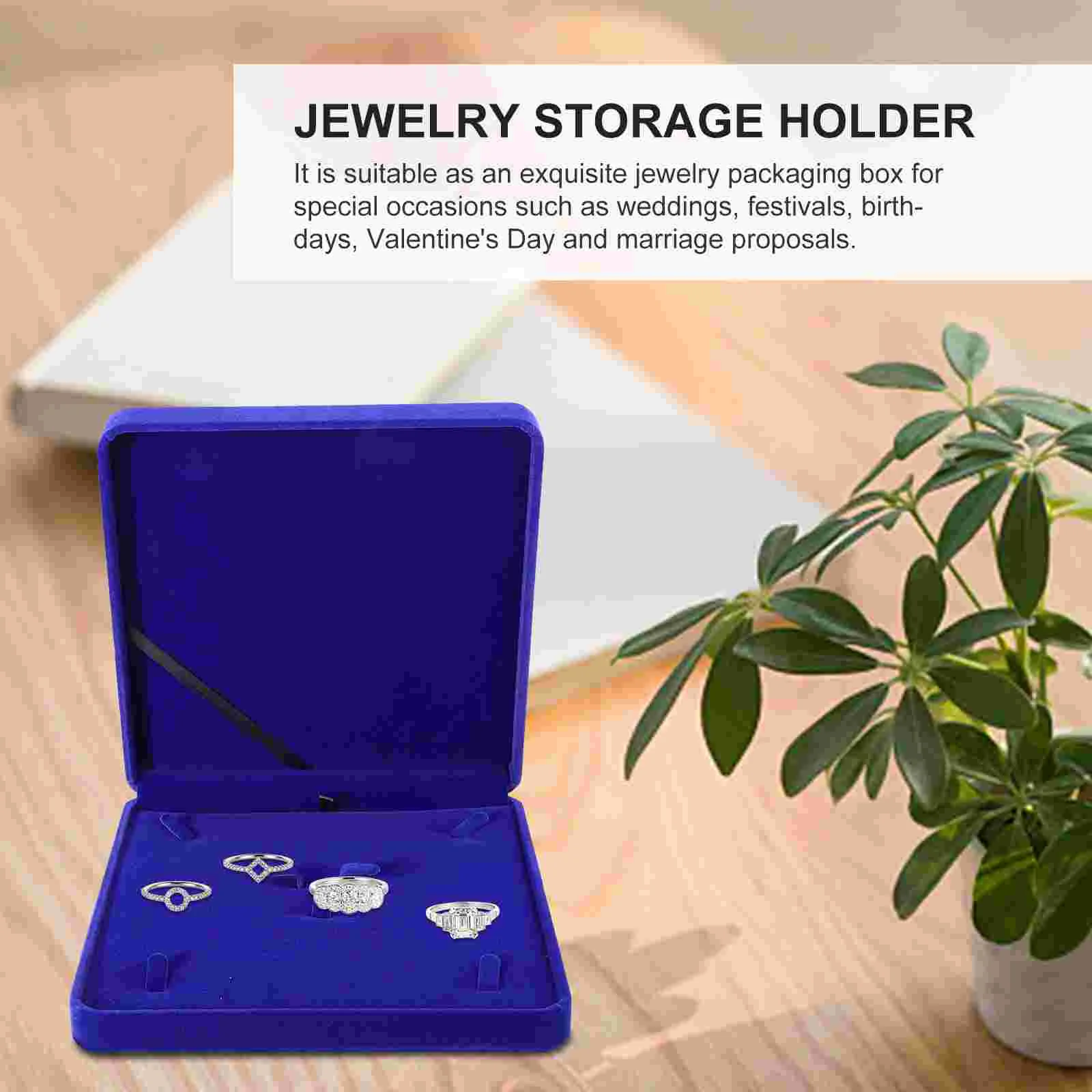Jewelry Box Case Wedding Necklace Ring Gift Set Flannel Bracelet Holder Display Packaging Earring Pendant Storage Earrings