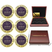 6pcsbox queen elizabeth iis 70th anniversary commemorative coin platinum jubilee british monarch metal badge collection gift