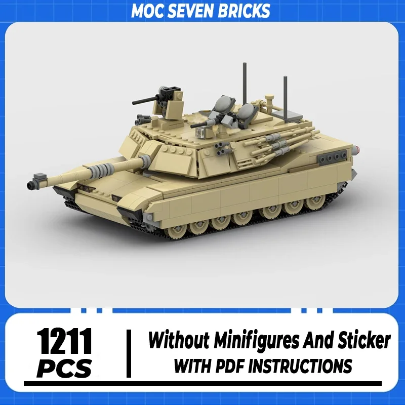 Военная серия Moc строительные блоки M1A2 Abrams модель танка технология кирпичи