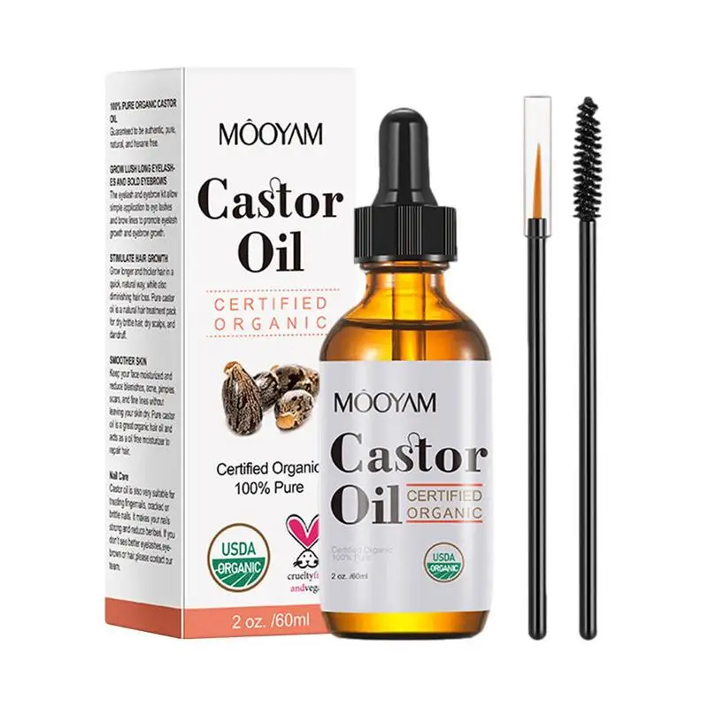 

Cosmetics Castor Oil 60ml Stimulate Growth For Eyelashes Eyebrows Hair Skin Moisturizer & Hair Essence Lash Enhancing For