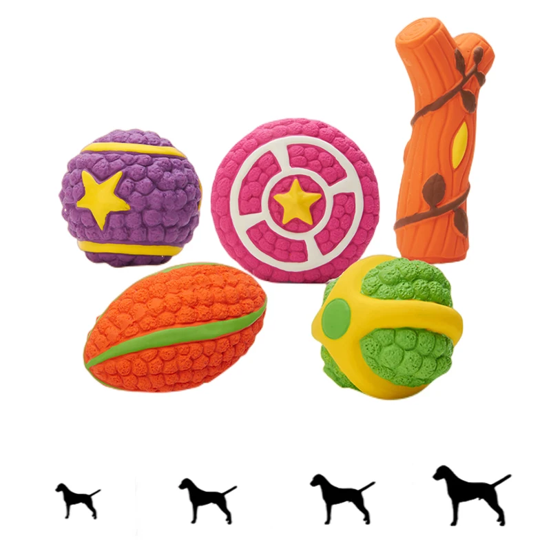 Pet Dog Toy Latex Squeak Ball Indestructible Dog Molar Interactive Training Toy Branches Shield Small Medium Large Dog Supplies
