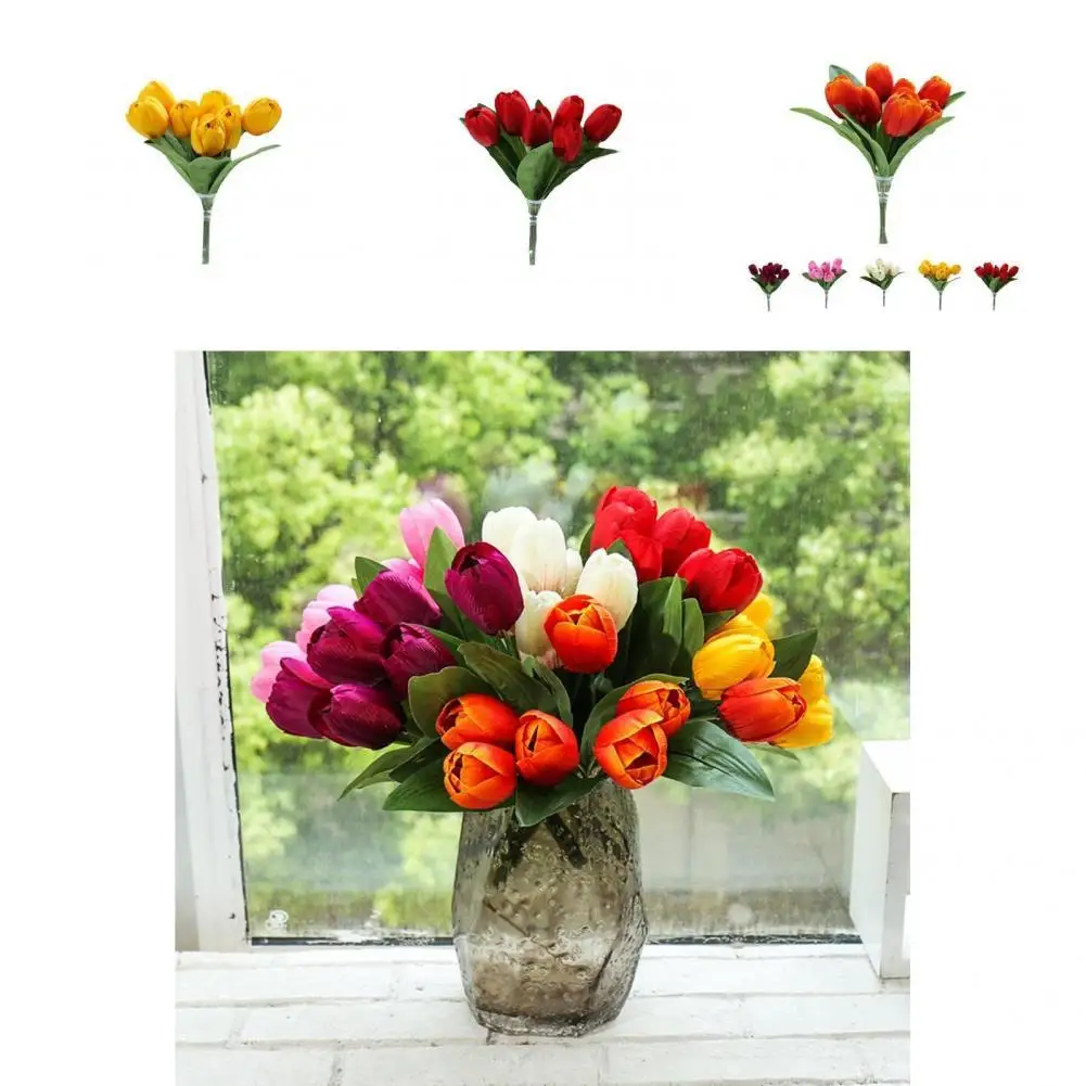 

1 букет уникальных искусственных цветов, прочный, без воды, искусственный цветок, фототюльпан