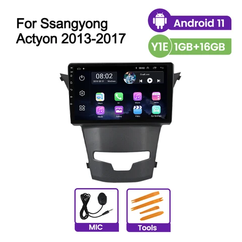 Автомобильный GPS Мультимедиа для SsangYong Korando Actyon 2014 2015 Поддержка камеры DVR Usb радио Wifi Android навигация 2Din Carplay