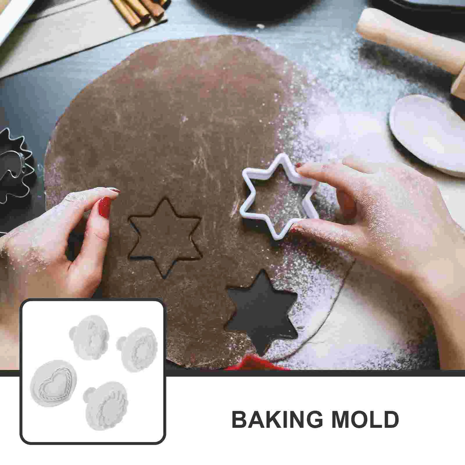 4 шт. клейкие формы в форме цветка трафареты для выпечки печенья изготовление