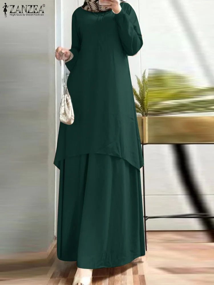 

Eid Mubarek Robe Abayas For Women Muslim Hijab Long Dress ZANZEA Long Sleeve Maxi Vestidos Turkey Abaya Kaftan Isamic Clothing