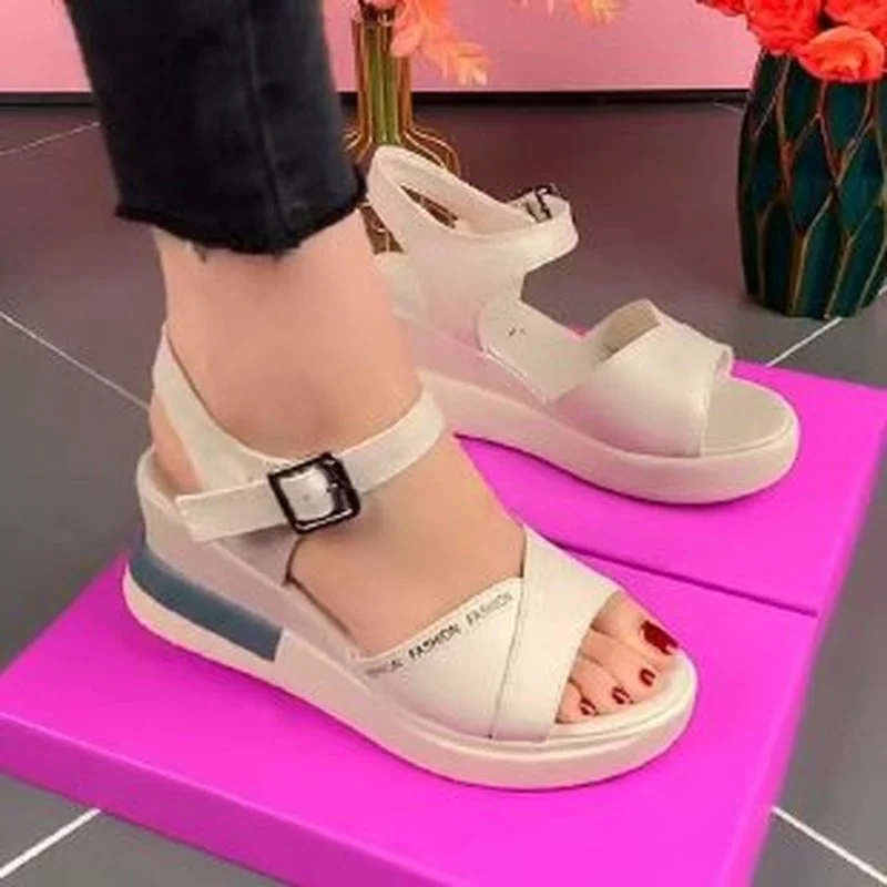 

Women Sandals Platform Shoes Flat Wedges Open-Toe Summer High Heels Female Fish Mouth Fashion Casual Woman Beach Sandals