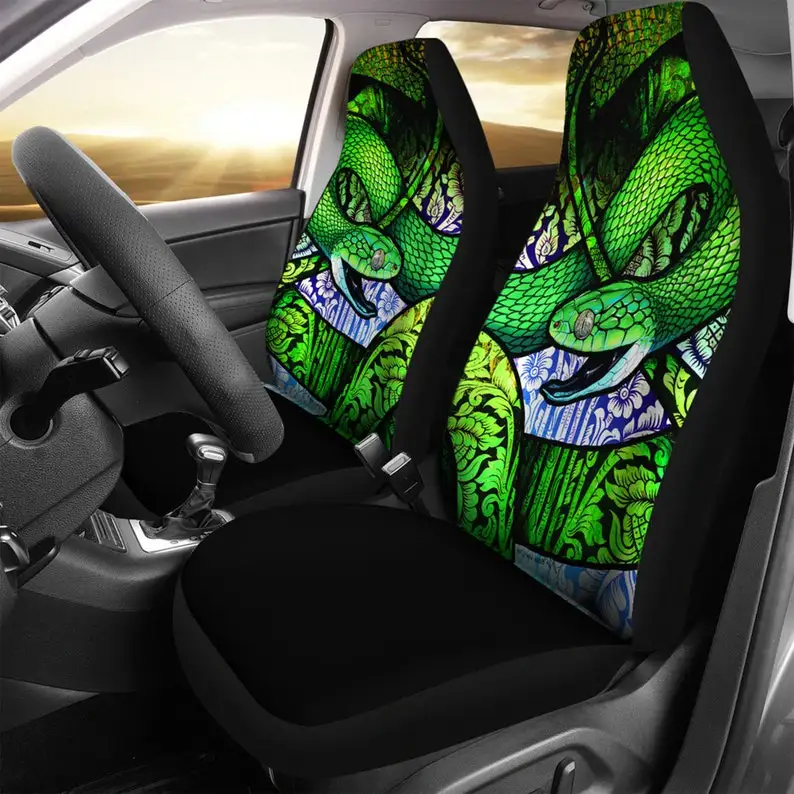 

Car seat cover Green Snake, Custom Made Cover New Car Gifts for Her, Bucket Seat Covers