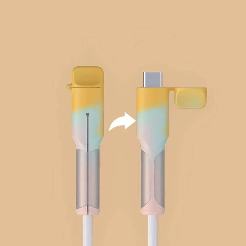 

Data Cable Protective Cover Soft Silicone Applicable To Huawei Mate60 Apple 15Promax Mobilephone Charging Cable Prevent Breaking