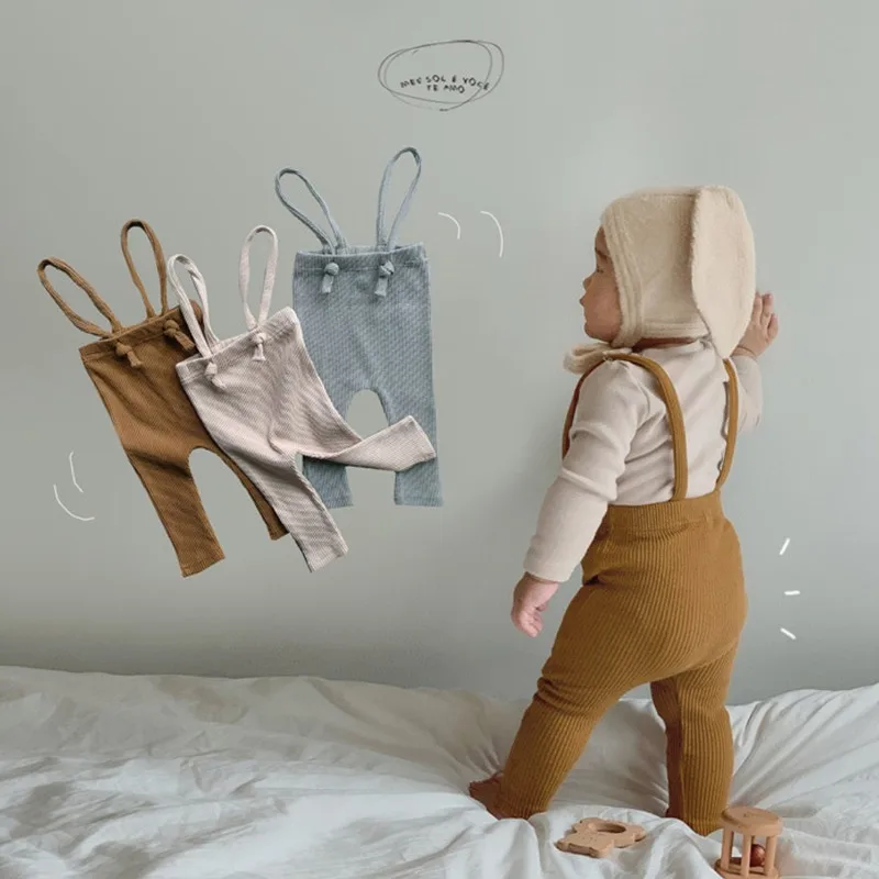 

2022 Spring Autumn Korean Version Infant Trousers Loose Big PP Pants High Waist Suspenders Cotton Overalls Baby Boy Pants