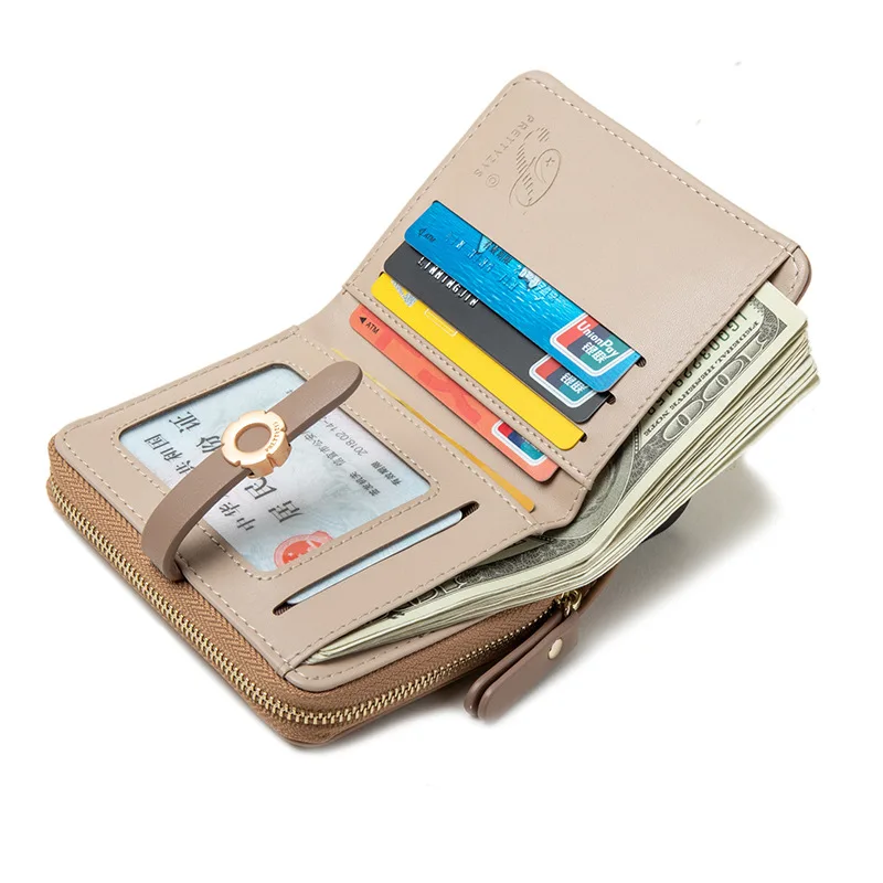 Fashion New Women PU Leather Printed Zipper Cute Short Wallet Buckle Student Coin Purse | Wallets