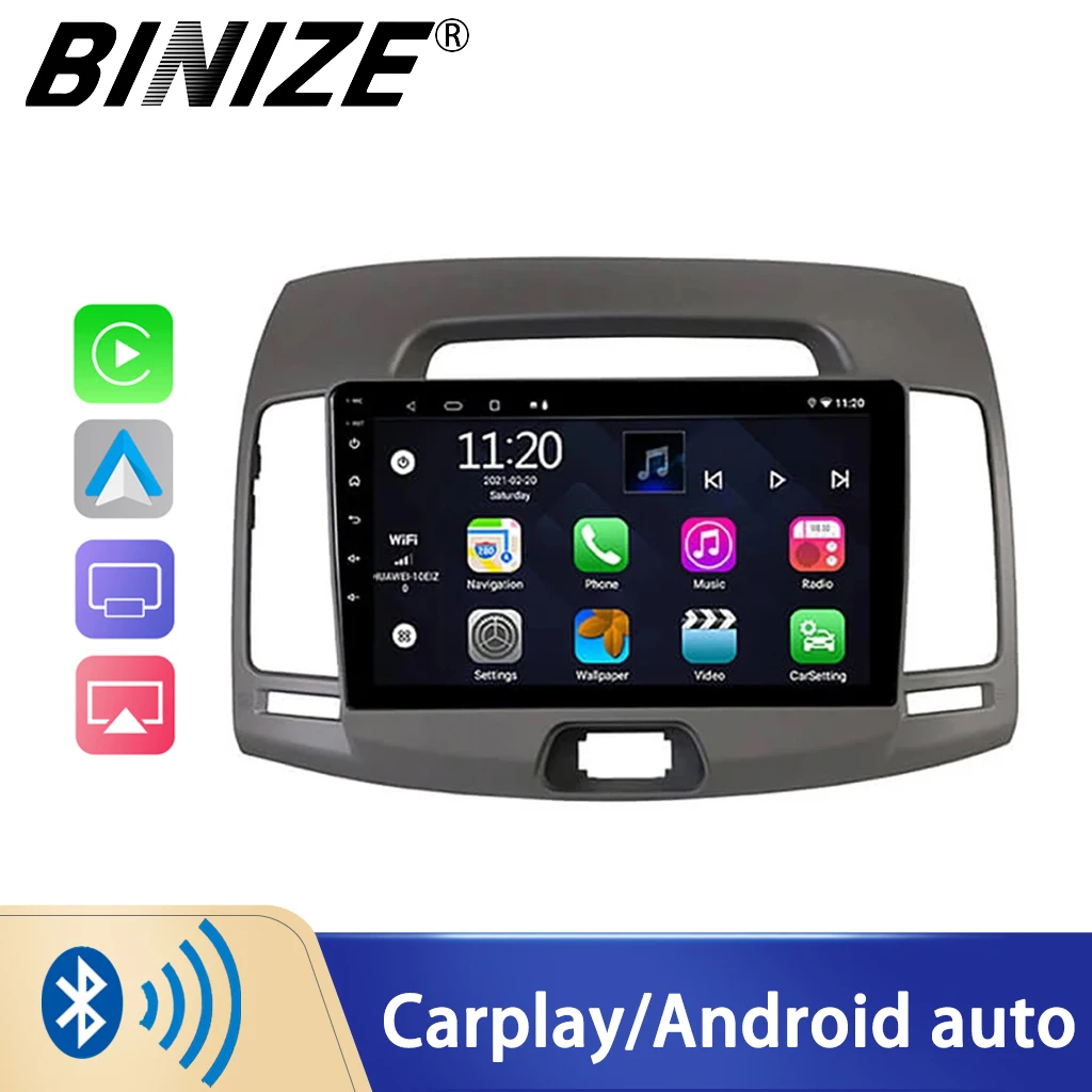 

Автомагнитола Binize 9 дюймов, 2 Din, Android 10, для 2006-2010 Hyundai Elantra Carplay, мультимедийный сенсорный экран