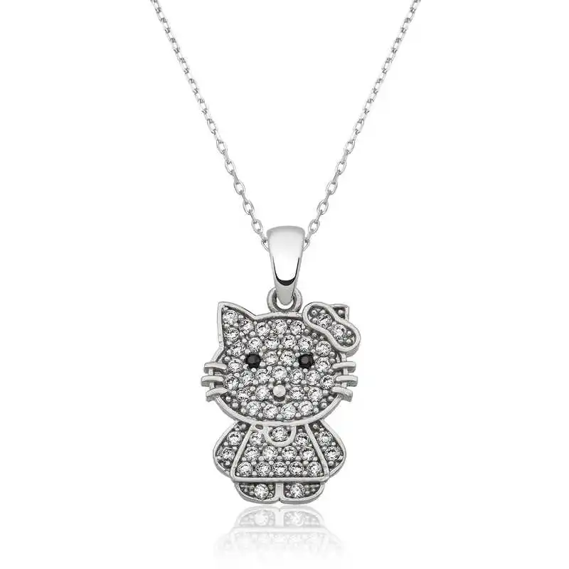 

Женское серебряное ожерелье в виде кошки