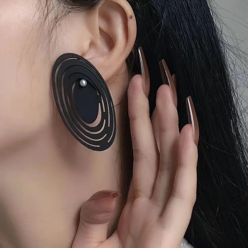 

Cool Black Style Drop Earrings for Women Accessories Statement Punk Hip Hop Jewelry