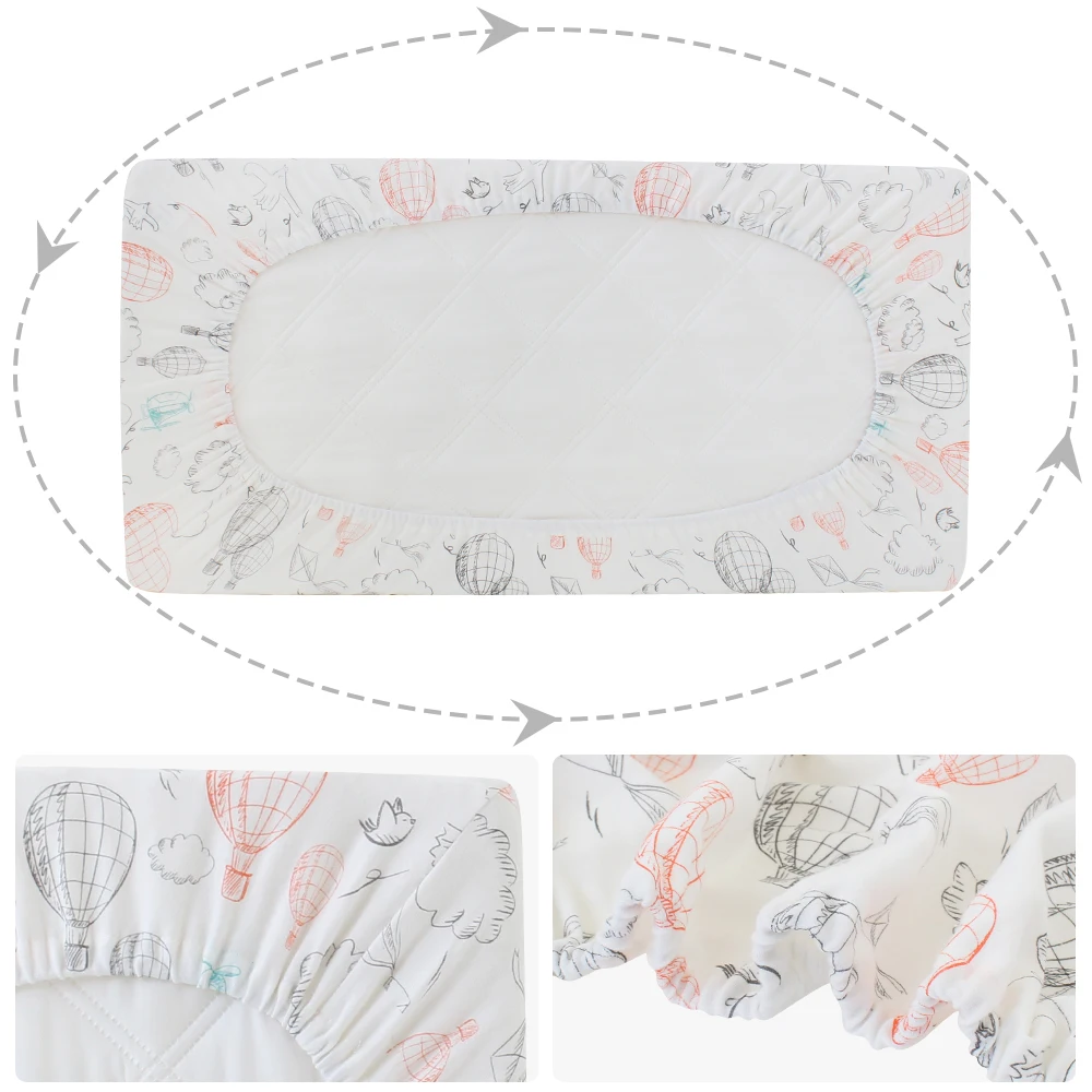 Baby Changing Pad Cover Cotton Crib Sheet Infant Toddler Bed Nursery Unisex Diaper Change Table 80x42cm |