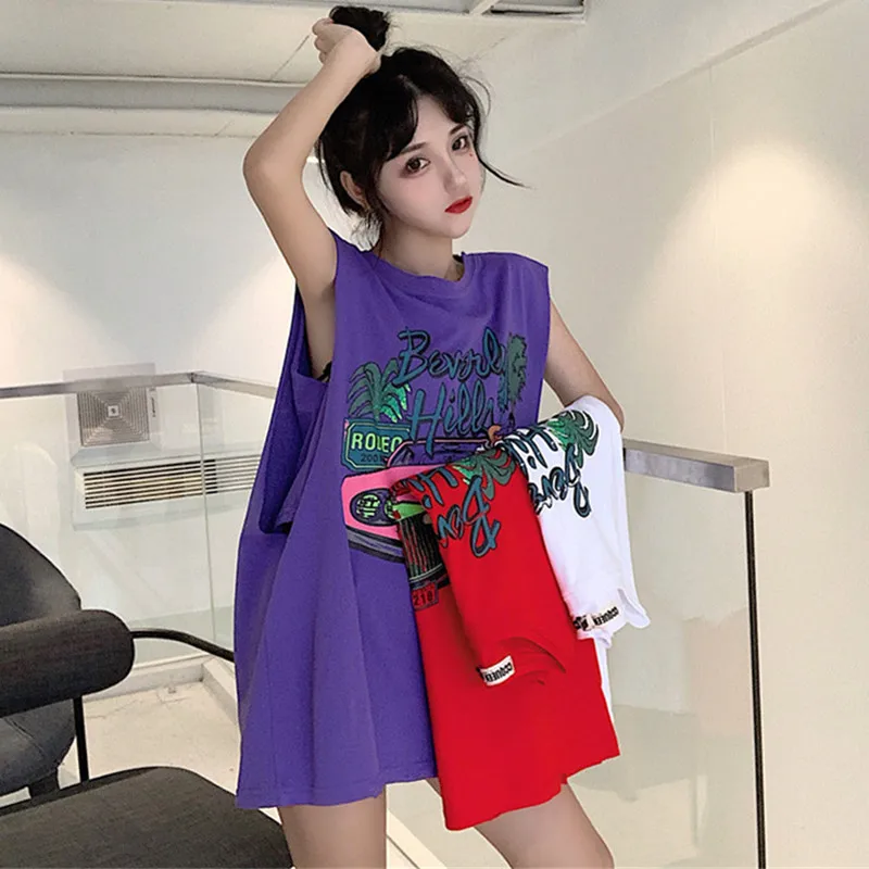 

Y2K Punk Vest Men High Street American Print Sleeveless T-shirt Women's Summer Korean Loose Basketball Uniform Tank Top