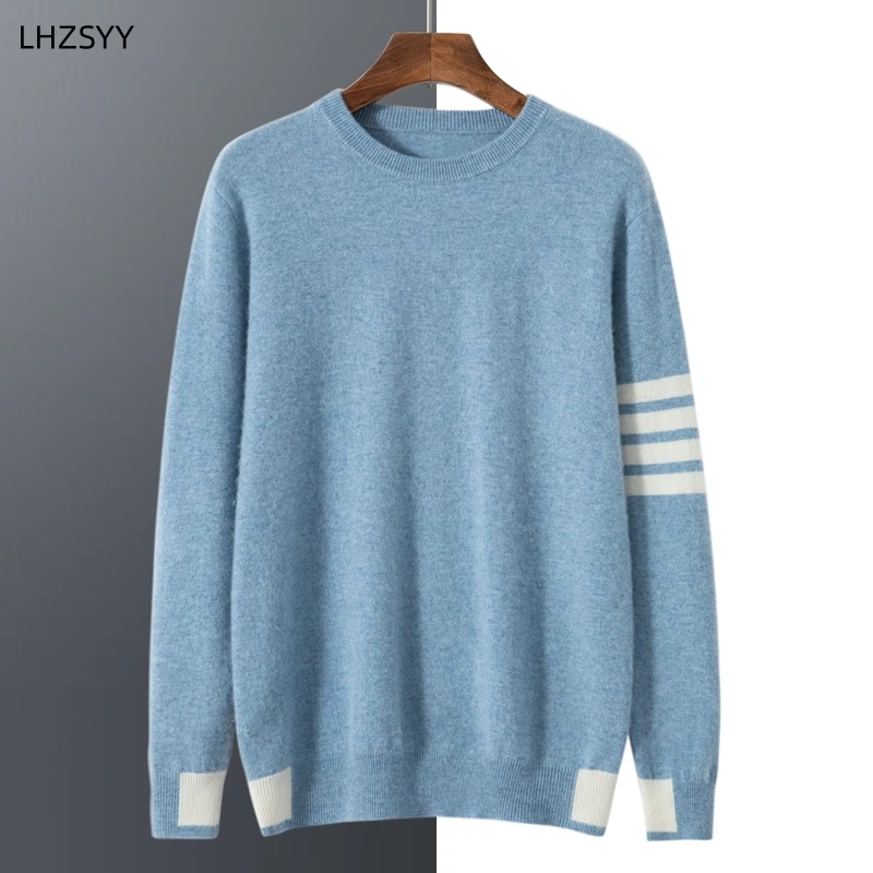 LHZSYY осенне-зимний Новый мужской свитер из 100% чистого кашемира свободные вязаные