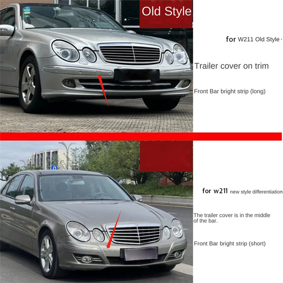 Передний бампер хромированная полоса отделка молдинг для Mercedes Benz E Class W211 2118800912