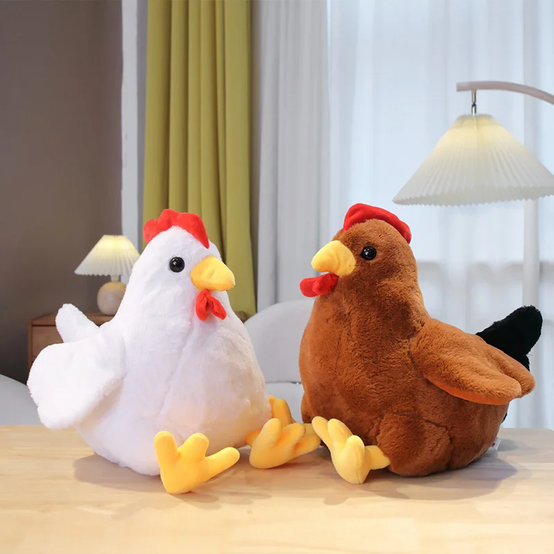 

30-40cm Kawaii White A Fat Rooster Stuffed Toy Cartoon Other Animal Chicken Plush Doll Elementary Student Gift For Children