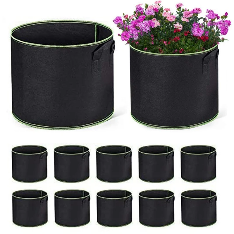 

Grow Bags 20 Pack Heavy Duty Aeration Fabric Pots Thickened Nonwoven Fabric Pots Plant Grow Bags