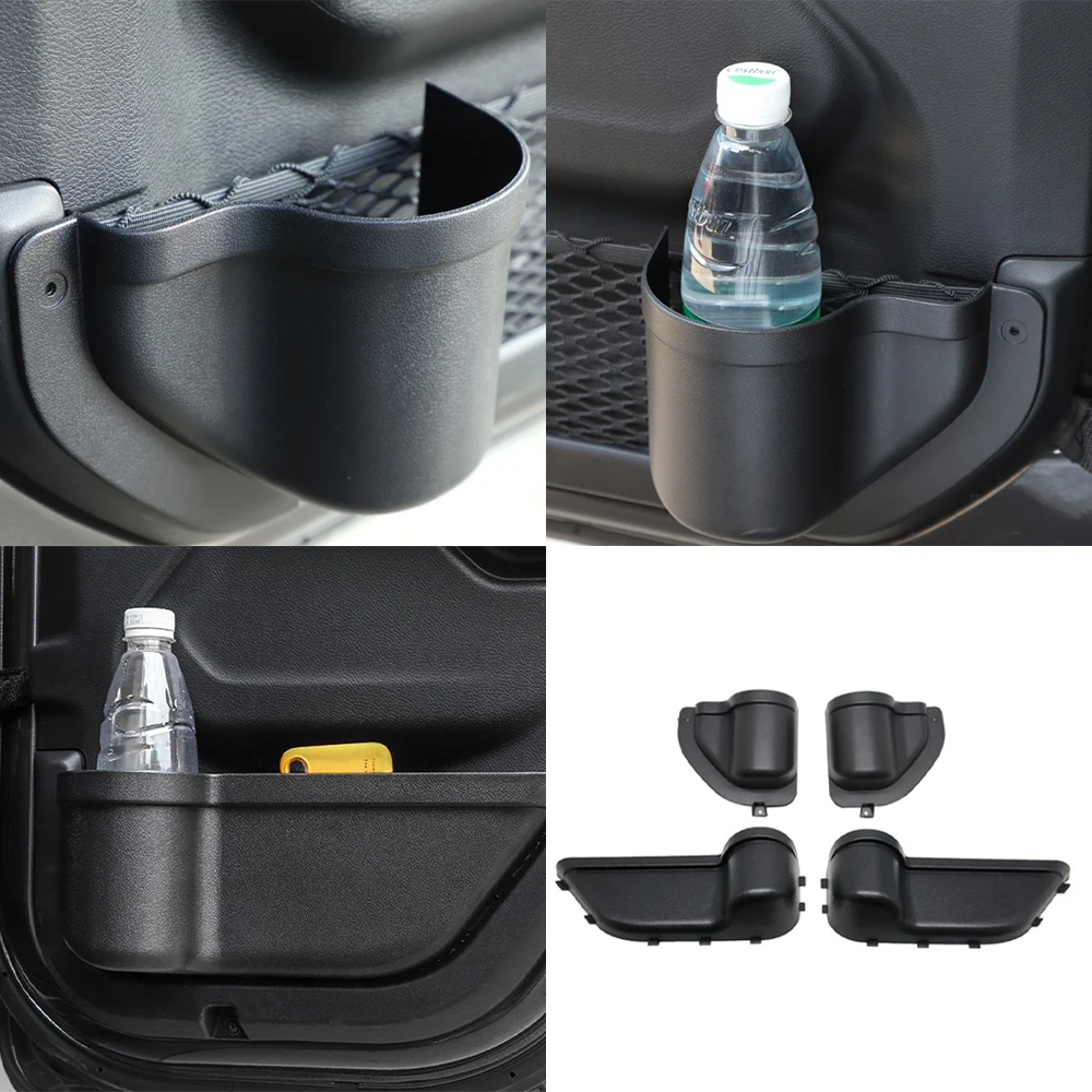 

Front Rear Side Door Storage Box Cup Holder Phone Tray for Jeep Wrangler JL 2018 2019 2020 2021 2022 Car Accessories ABS Black