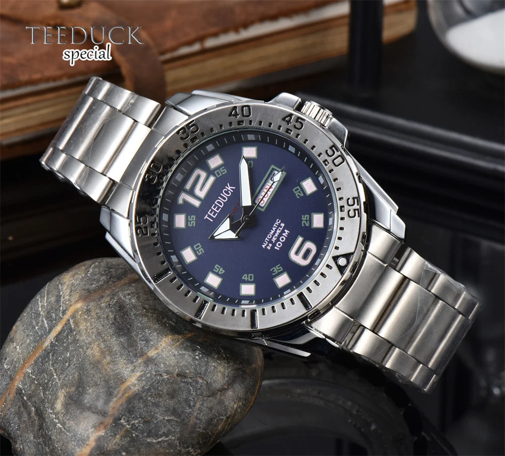 

Quartz Watch brand se1k0 Luminous Military Waterproofing Stainless Steel Men Wristwatch rotating bezel Dual Calendar rubber
