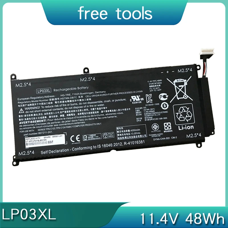 Новый аккумулятор LP03XL 11 4 В 48 Втч для HP envy 14-J 15-AE M6-P HSTNN-DB6X DB7C UB6R TPN-C121 C122 C124 807211 -121 221 241