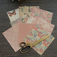 30 sheets diy 1414cm orange pink flower butterfly theme craft paper scrapbooking creative paper diy gift use