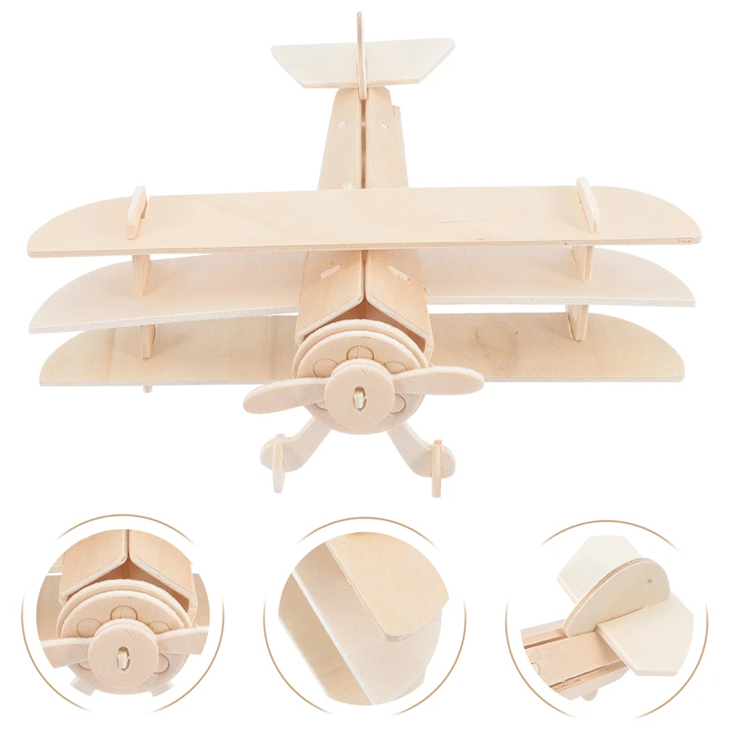 

Wood Airplane DIY Painting and Assemble Wooden Jigsaw Puzzle Handmade Assemble Plane Model Toys for Kids Learning & Education