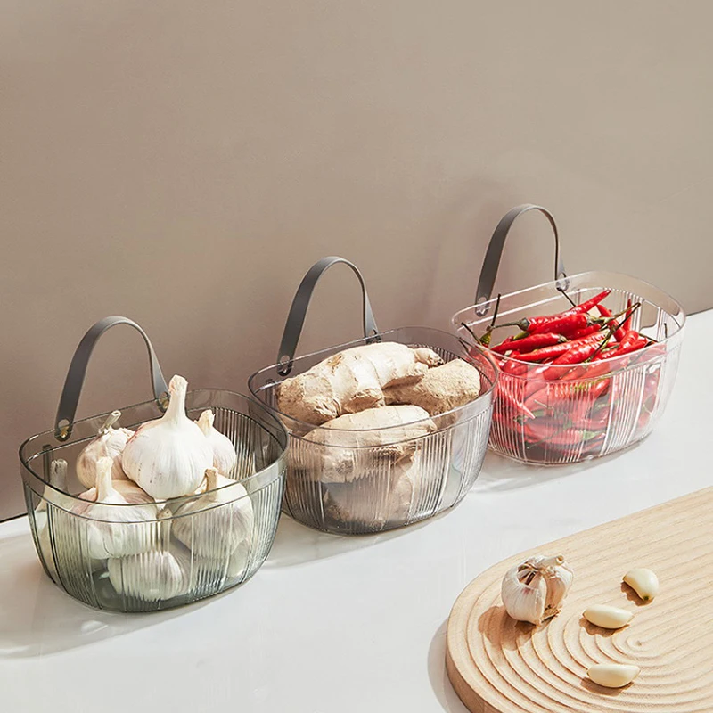 Кухонная корзина для хранения большой емкости прочная несущая с ручкой