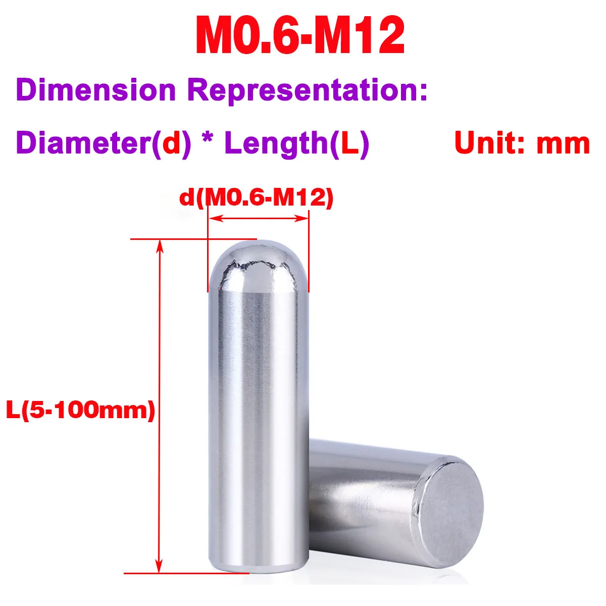 

Stainless Steel Solid Round Head Cylindrical Pin / Locating Pin / Fixing Pin