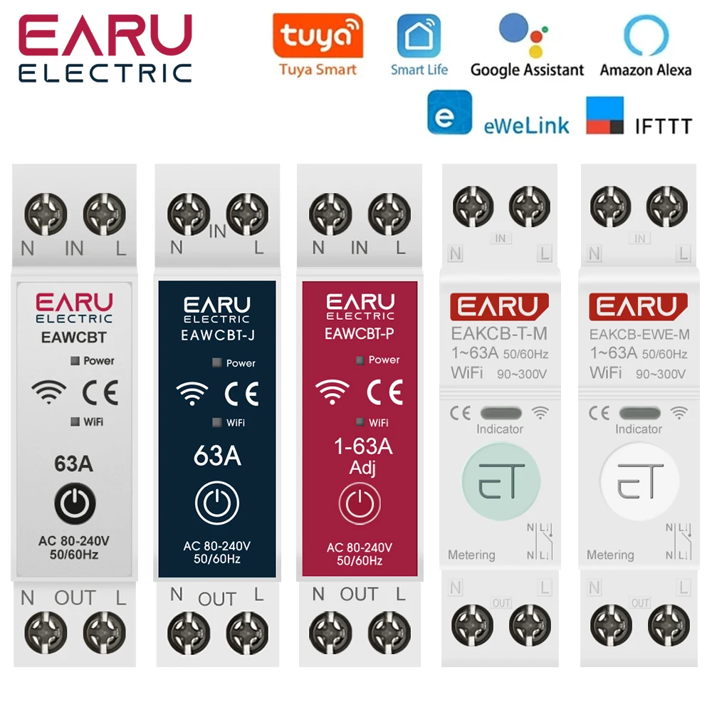

Автомат защити цепи EARUELECTRIC Tuya eWeLink 63A