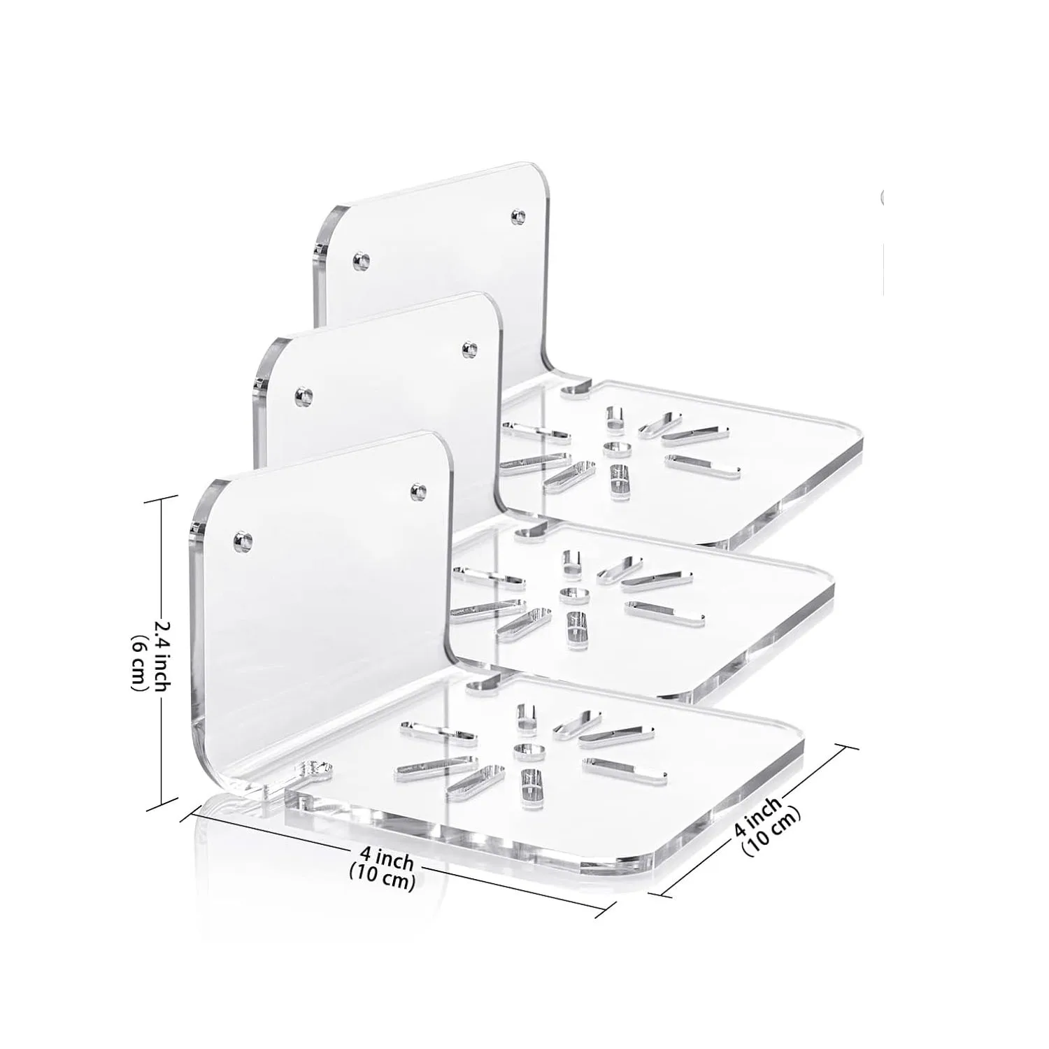 Настенные Прозрачные Акриловые Маленькие Полки 3 Шт. Экологически Чистые Клейкие