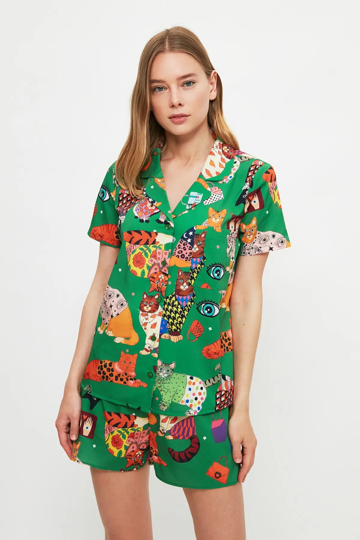 

Trendyol Printed Woven Pajamas set THMSS21PT0863