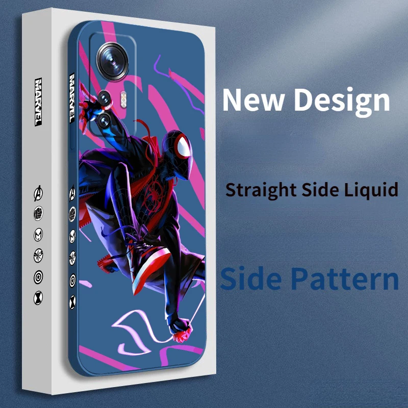 

Spiderman Marvel For Xiaomi Mi 13 12T 11i 11X 10S 10 Pro Lite Liquid Left Rope Phone Case
