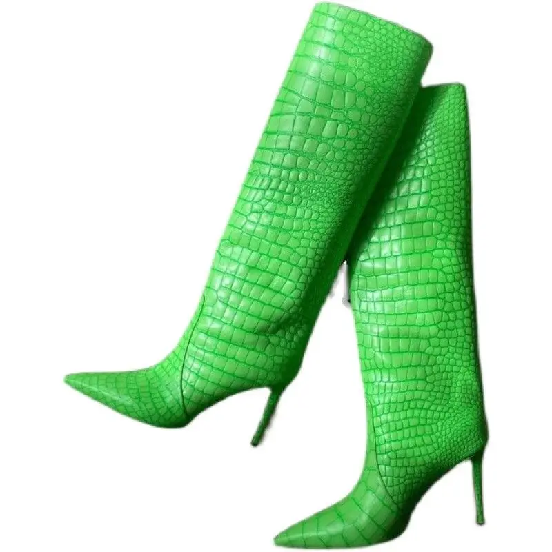 

2022 pointed thin heel sleeve boots autumn party Knee Boots