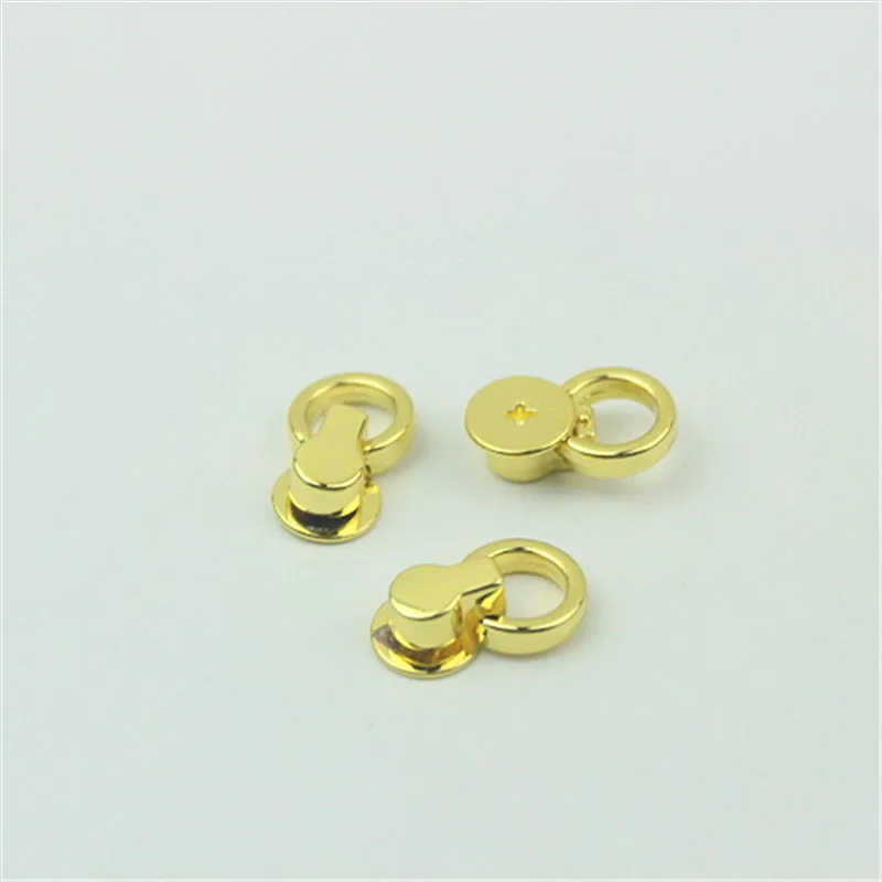 50pcs 8x19mm Bag Handle Swivel Rivet Screw Handbag Decor Studs Button Nail Rivets Metal Buckles Snap Hook DIY Leather Craft