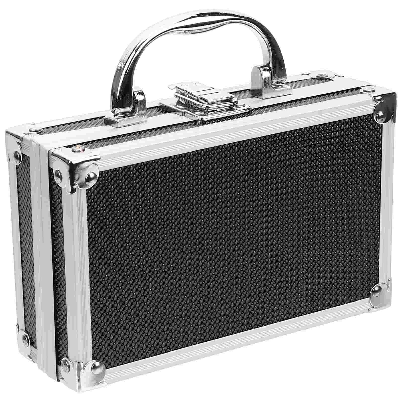 

Aluminum Case 7Inch Lock Metal Briefcase Ripple Foam Hard Aluminum Carrying Case Men Universal Portable Tool Case Laptop Luggage