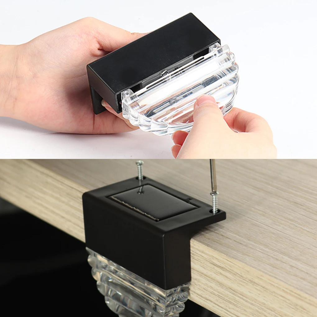 

Уличные светодиодные светильники на солнечной батарее для лестницы, перезаряжаемая лампа для сада, забора, автоматическое освещение с изме...