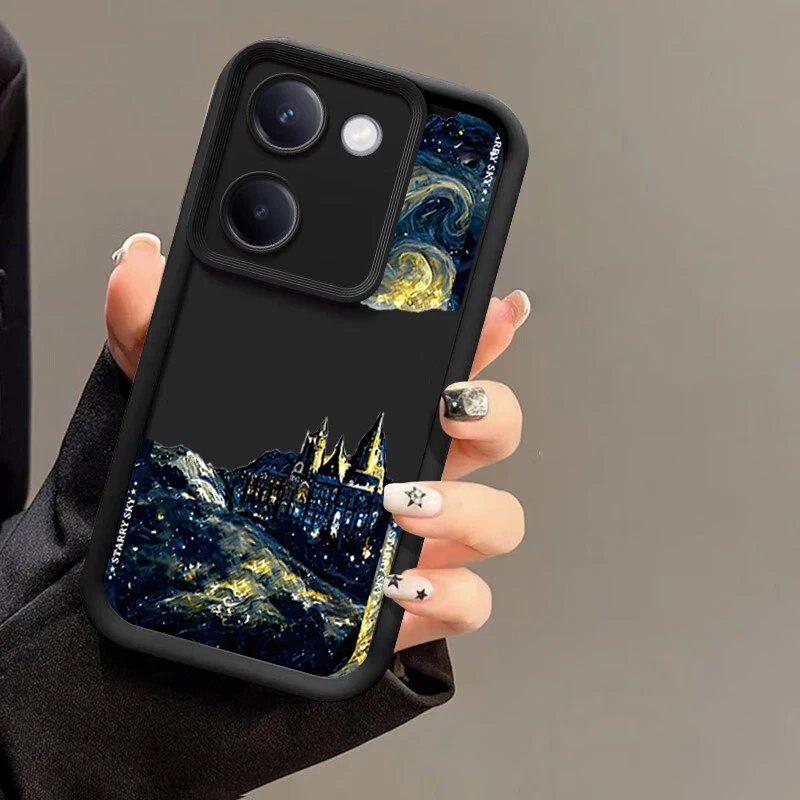 Чехол с изображением замка Ван Гога для VIVO Y75s чехол Y72t Y10 Y77e t1 Y55s Y52s Y53s Y50t Y33s Y32t Y32