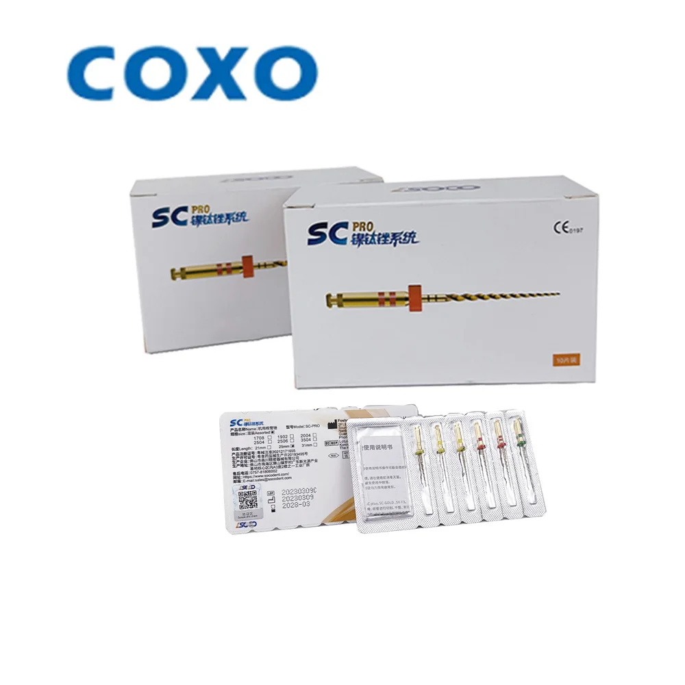 

5box COXO SCPro Niti Endo File Dental Rotary File Golden Endodontic File 21/25mm Nickel-titanium Root Canal Dentistry Instrument