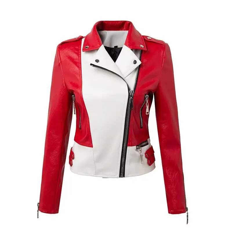 

Women's Slim Fit Short Leather Jacket, Casual Coat, Fashion Clothing, Spring, Autumn, New, 2023