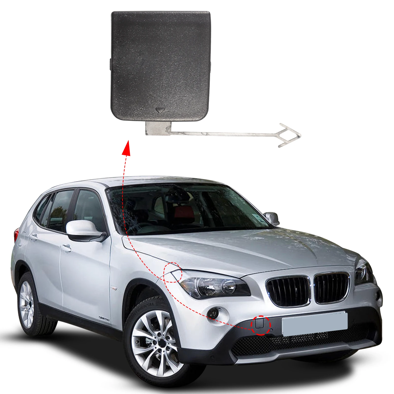 

Крышка переднего бампера с буксировочным крюком, буксировочная Крышка для BMW X1 E84 2009-2012 51112990204, автомобильные аксессуары