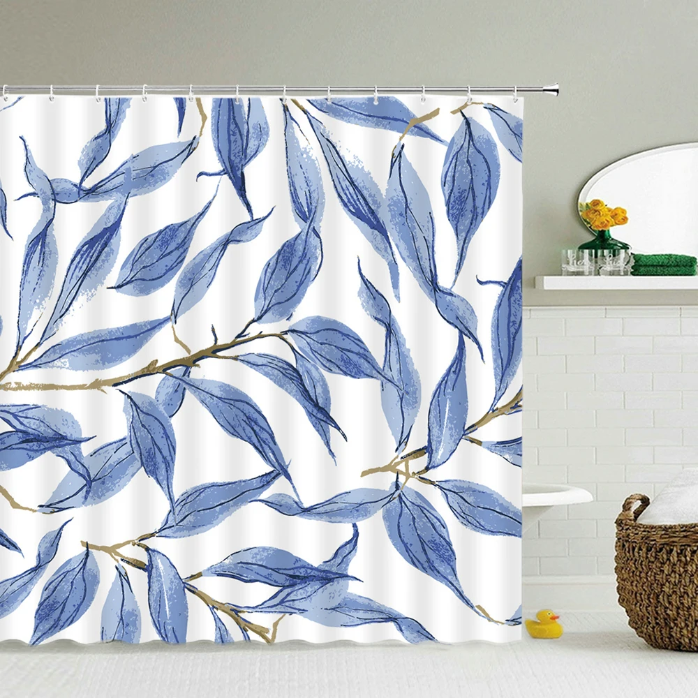 

Shower Curtains Tree leaves White Birch Bathroom Large 240X180 3D Print Decoration Shower Curtain Bath Screen Waterproof Fabric