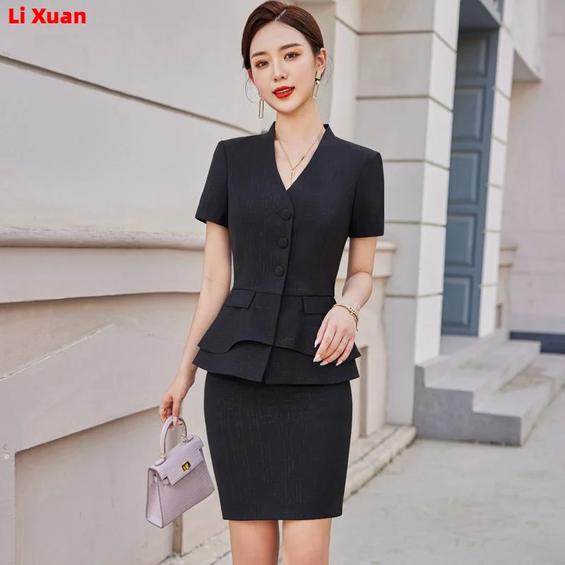 Quality Summer Thin Style Womens Pencil Skirt Blazer Sets Outfits Korean Female Formal Business Office Ladies Work Jacket Suit
